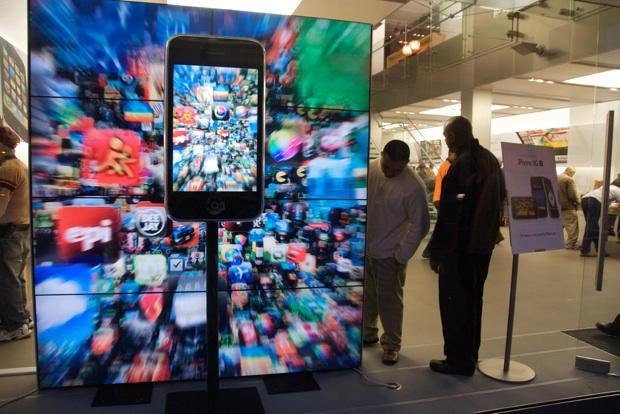 An iPhone apps window display at the Apple Store in San Francisco. CC-licensed photo by Steve Rhodes.