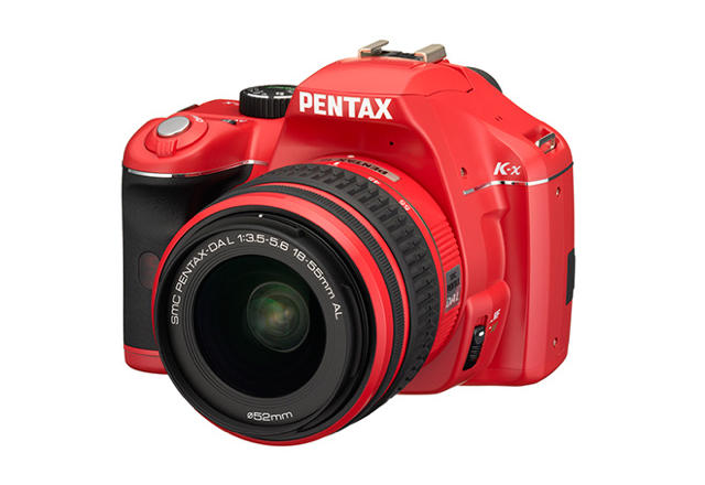 The Pentax K-x also is available in blue and black.