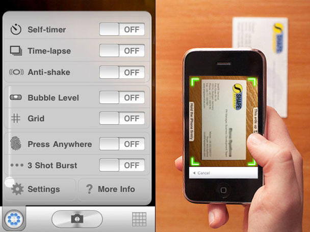 Left: Gorillacam. Right: Business Card Reader.