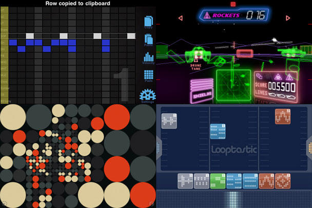 Clockwise from top-left: Easy Beats Pro, Vector Tanks Extreme, Looptastic Gold, Saturation.