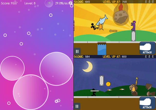 Left: the sedate Polyhedra. Right: the utterly bonkers Run!