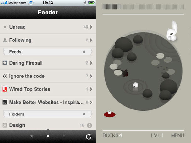 Left: Reeder. Right: Fox Vs Duck.
