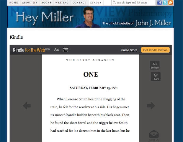 An example of Kindle books embedded in web sites.