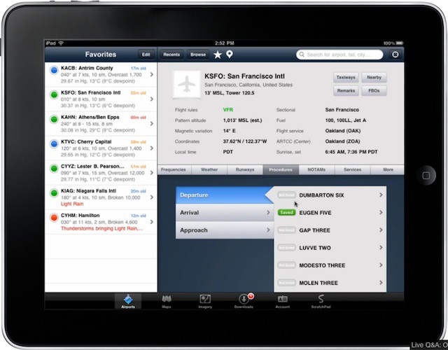 Te ForeFlight app for iPad