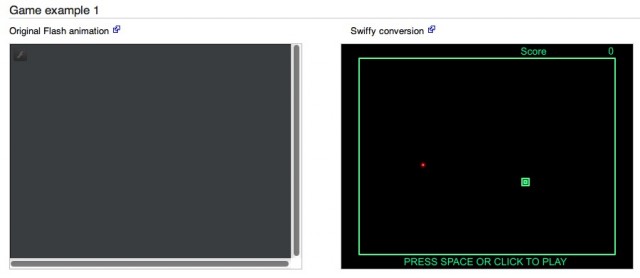We'd show you the original Flash game on the left, but we've found life very livable without Flash installed on our machines.