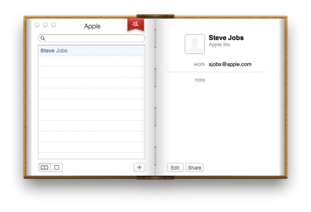 Address Book in Lion