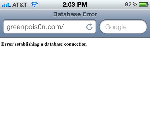 Error Establishing A Database Connection iPhone 4S