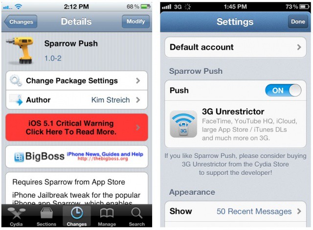 Sparrow Push brings badge notifications to the iPhone's newest email app.