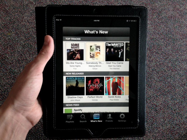Spotify for iPhone doesn't look half bad on the new iPad.