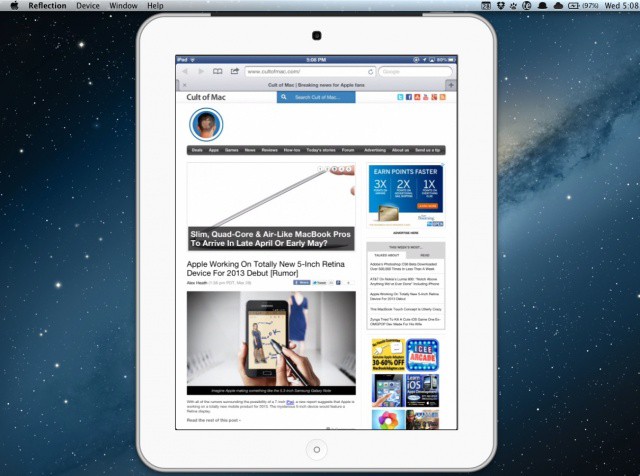 The new white iPad frame in Reflection 1.2 looks sexy.