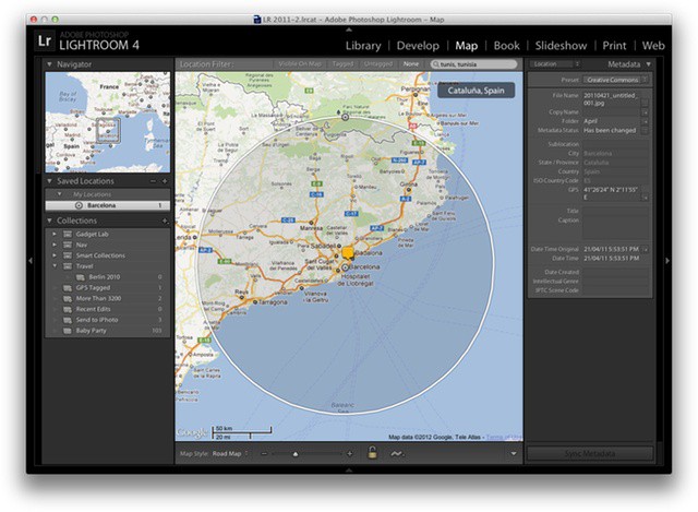 Lightroom 4 lets you easily geotag photos taken with an ordinary camera