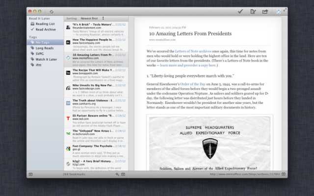 Read Later lets you... Read later