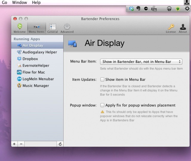 Bartender Menu Bar Apps