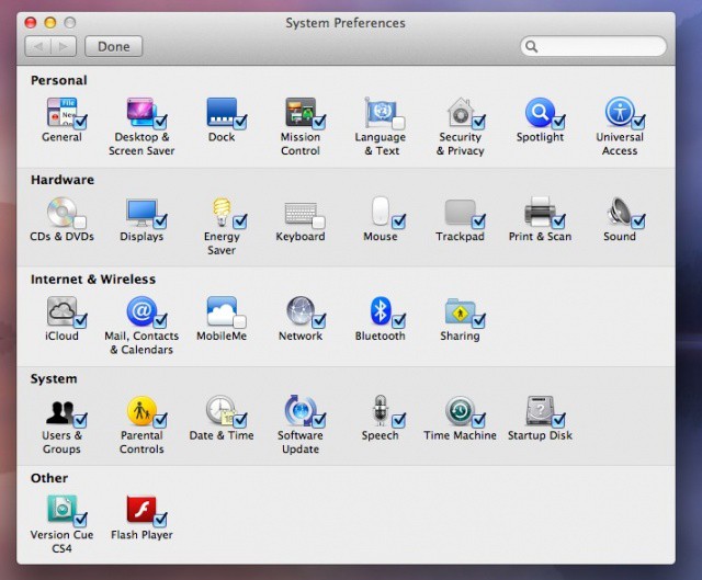Hide System Prefs Icons