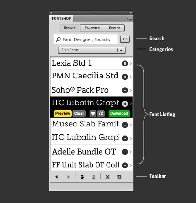 Browse and preview fonts without leaving Photoshop