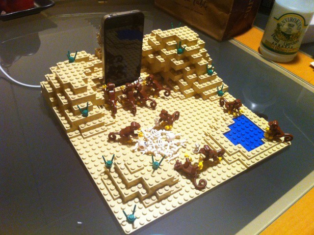 The only thing missing from this iPhone docking recreation of 2001's Dawn of Man segment is some Strauss.