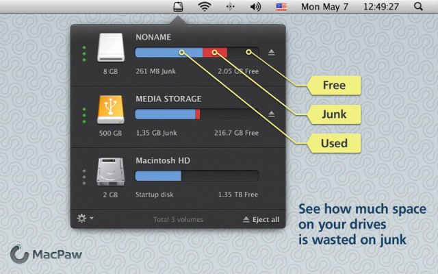 CleanMyDrive monitors and spit-shines your external hard drives.