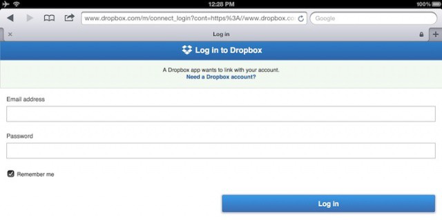 dropboxSafariiOS