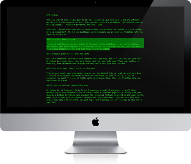 WriteRoom looks awesome with this retro theme.