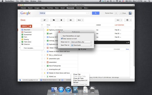 RocketDocs brings Google Docs to your desktop and makes editing more Mac-like