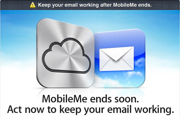 Apple's MobileMe warning Email.