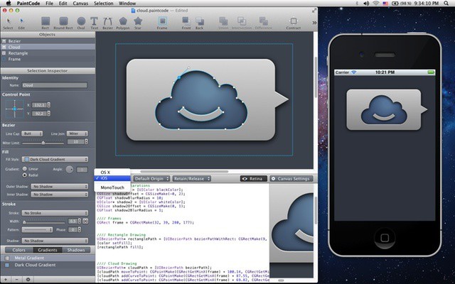 PaintCode lets you concentrate on the drawing