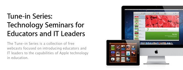 Apple is offering free webcasts on using iPads, iBooks Author, and iTunes in education