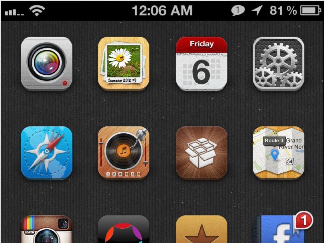 Part of my iPhone's Home screen.