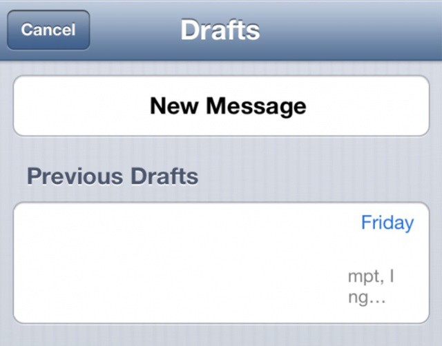 Accessing draft emails couldn't be easier in iOS 6.