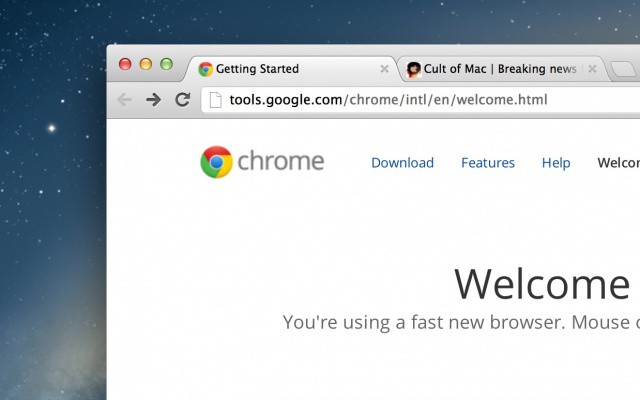 Google Chrome for Mac now looks good on a Retina display.
