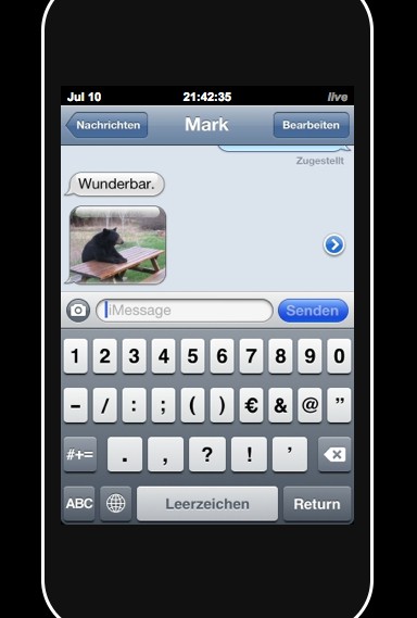 A screenshot from the iPhone broadcast.