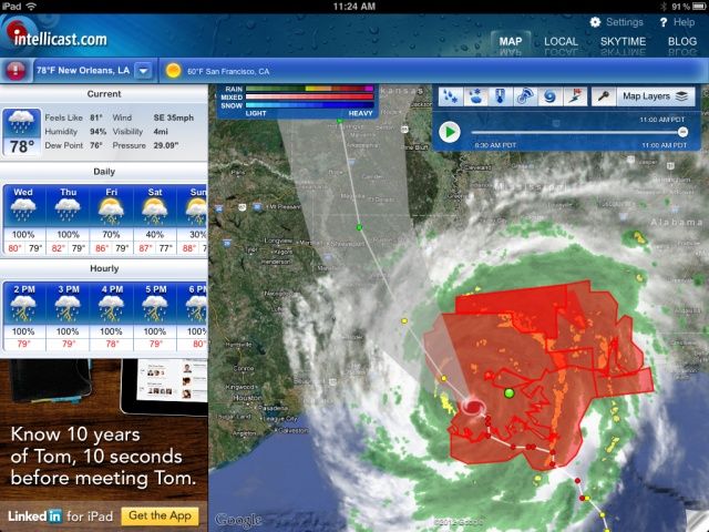 Follow Hurricane Issac's path as it cuts through the U.S.