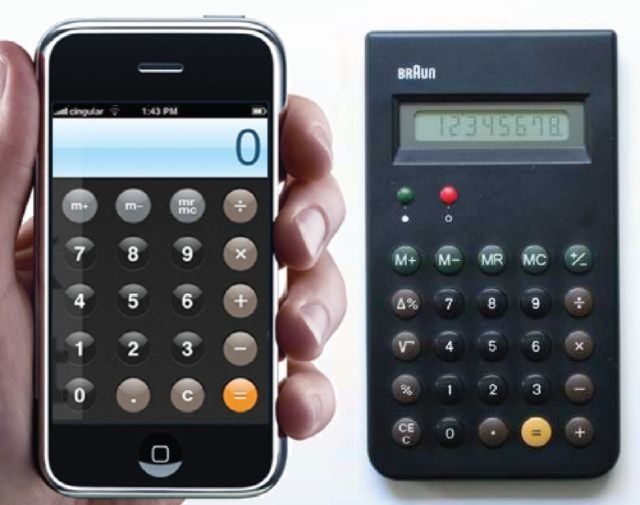 Braun ET44 calculator vs. iPhone's calculator app