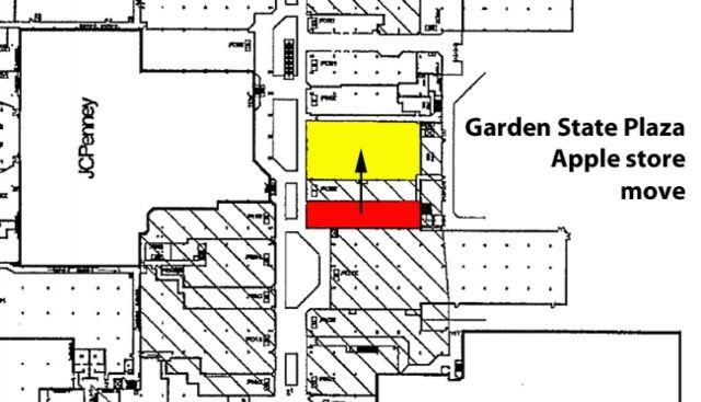 This short move along the mall would triple the size of Apple's Garden State store.