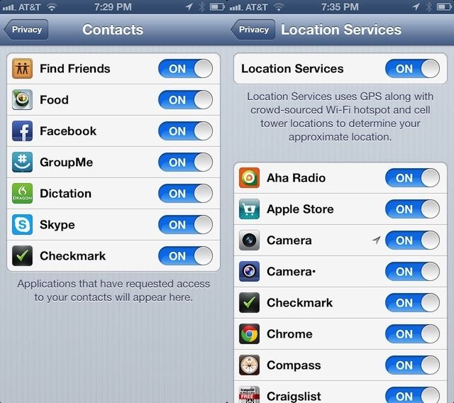 Privacy iOS 6