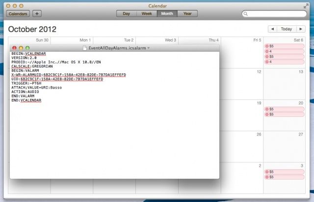 calendar default