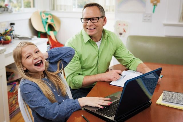 Why is this girl so happy? That isn't a Mac.
