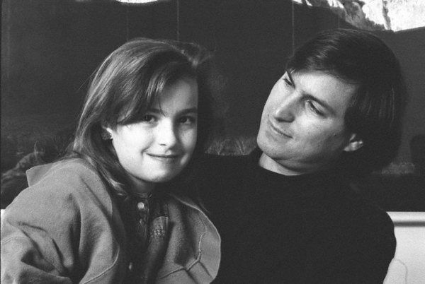 Photo of Steve Jobs with his daughter Lisa Brennan-Jobs.