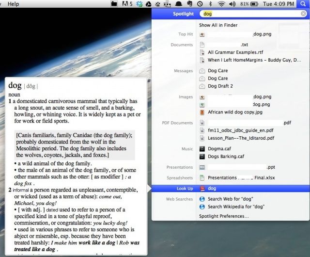 Spotlight Shortcuts