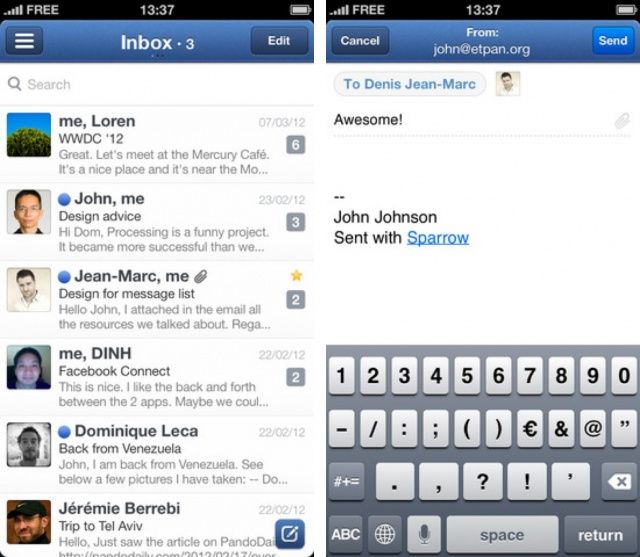 Sparrow iPhone