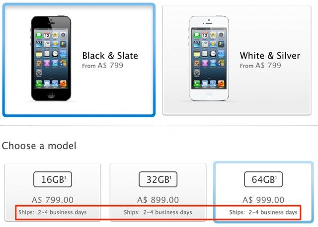 Order an iPhone 5 today and you could get it by the weekend.