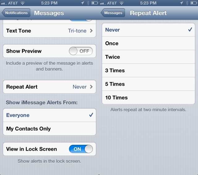 Repeat Alerts