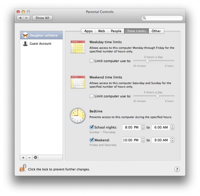 Parental Controls OS X