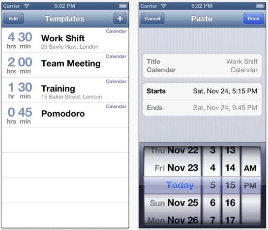 Create template events and paste 'em in when needed