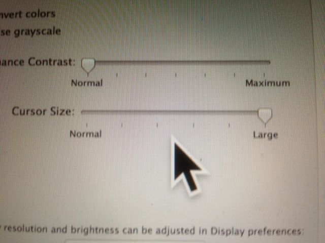 Obviously, not a Retina display, but you can't get that big mouse cursor into a screenshot.