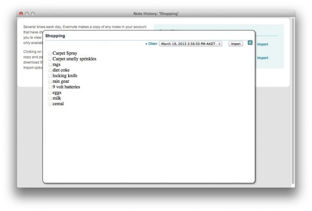 Evernote History