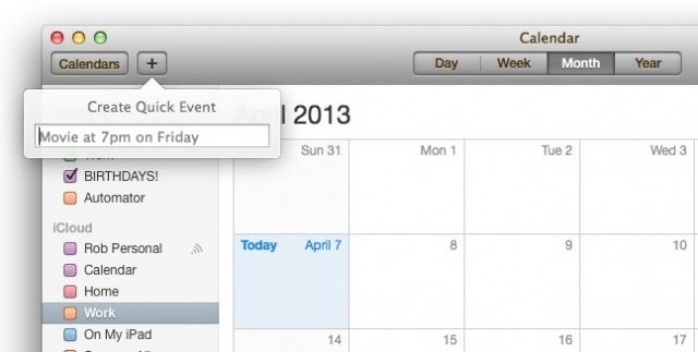 Calendar QuickAdd