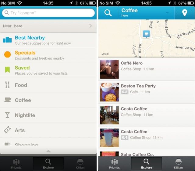 Foursquare-screenshots
