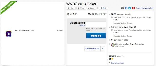 wwdc2013ticketebay