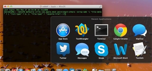 Dock Stacks Recent Apps